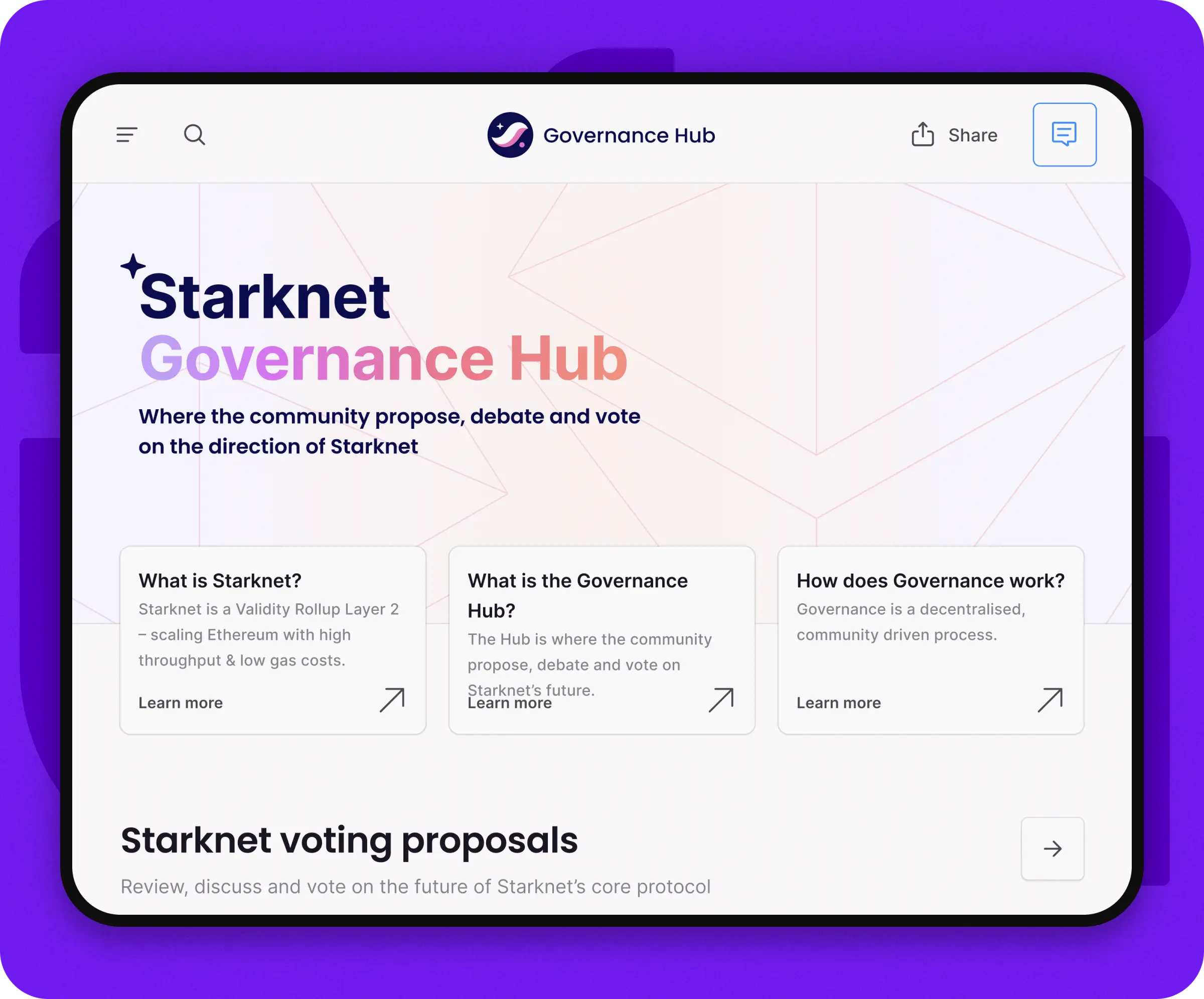 Starknet Governance Hub